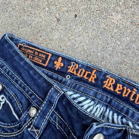 Rock Revival Dark Blue Straight Leg Jeans - Picture 5 of 10